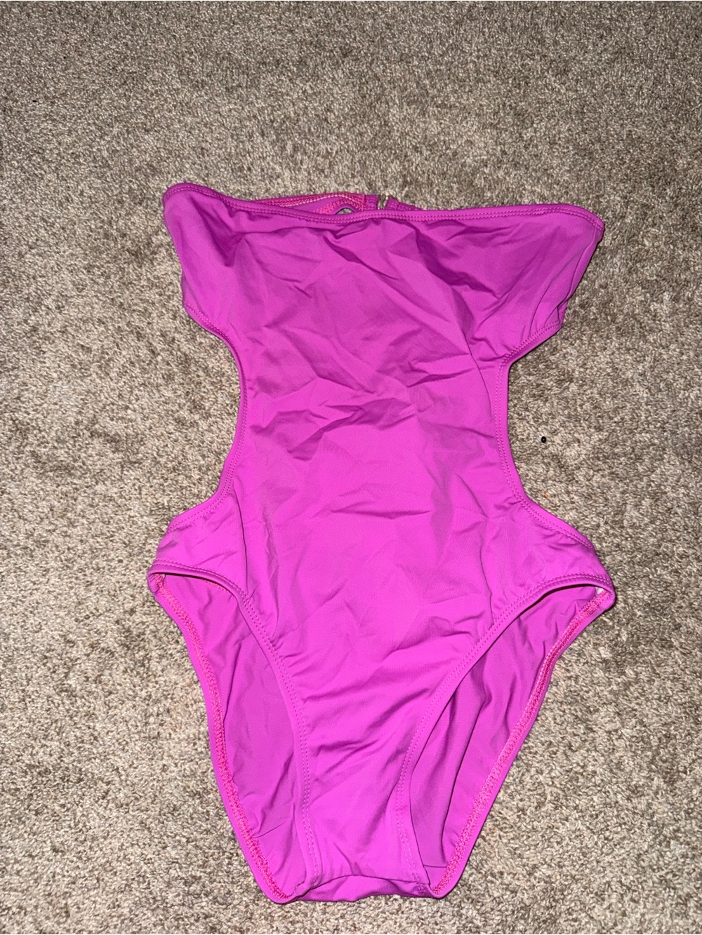 Alloy Fushia Pink Strapless Cutout One Piece Swimsuit Medium